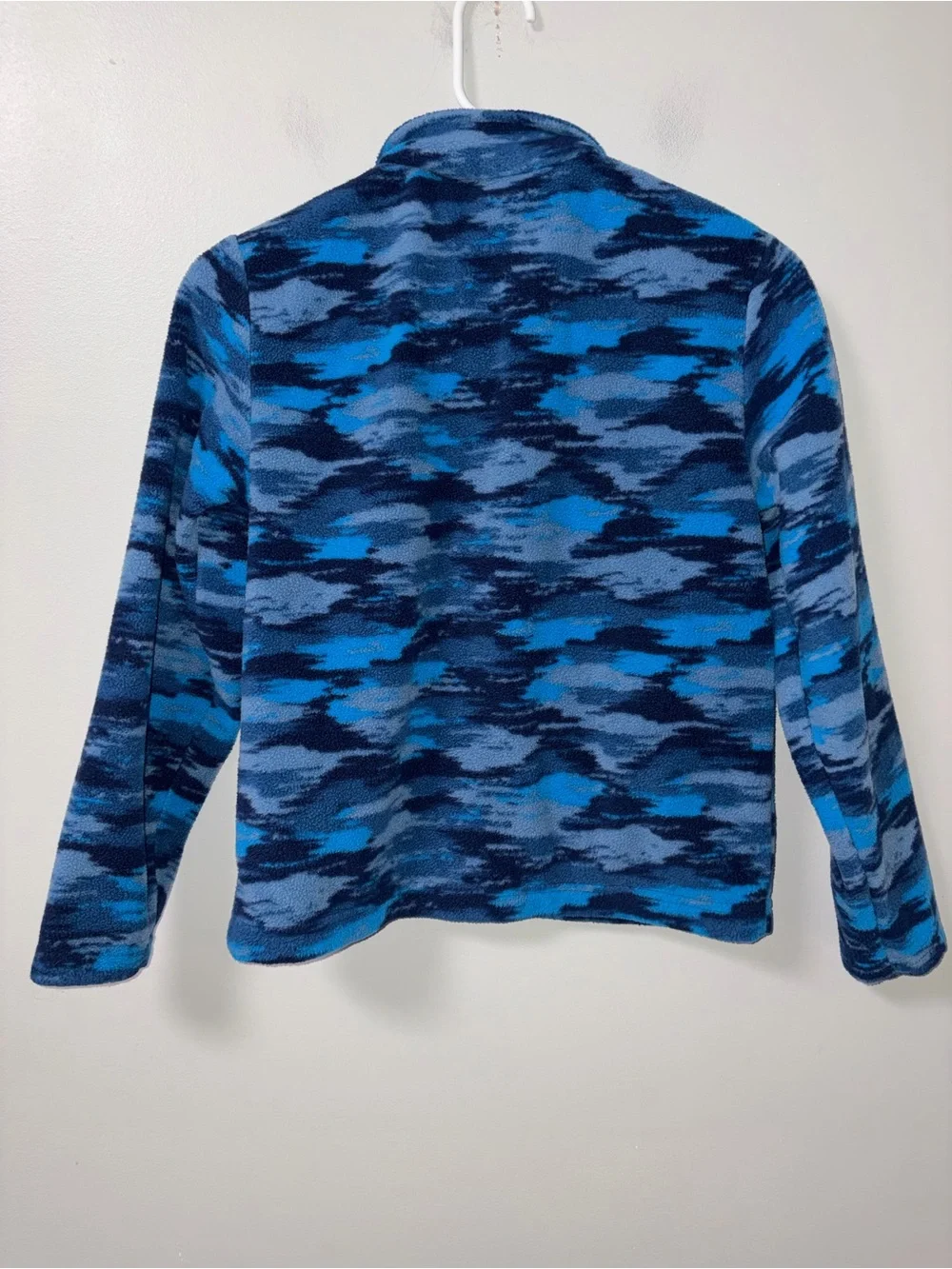 Eddie Bauer Blue Camo Fleece Full‎ Zip Jacket Boys M 10/12